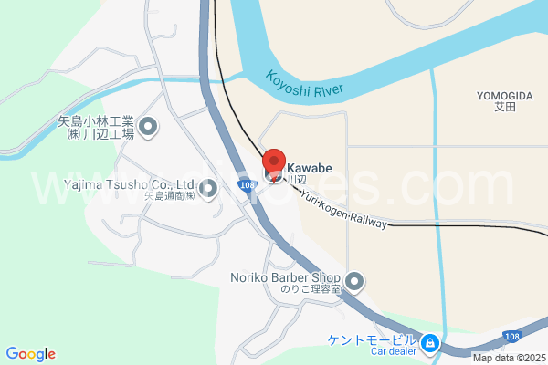 川辺メンズエステの地図です。map of Kawabe station where spa and massage salons are located