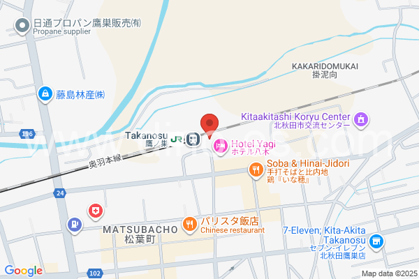 鷹巣メンズエステの地図です。map of Takanosu station where spa and massage salons are located