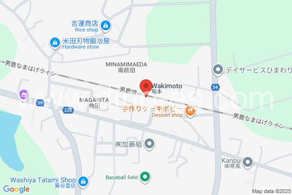 脇本メンズエステの地図です。map of Wakimoto station where spa and massage salons are located