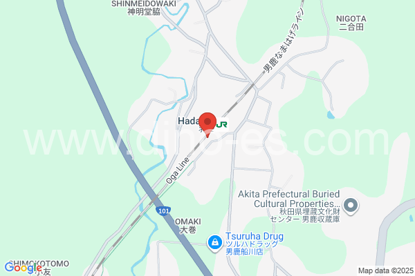 羽立メンズエステの地図です。map of Hadachi station where spa and massage salons are located