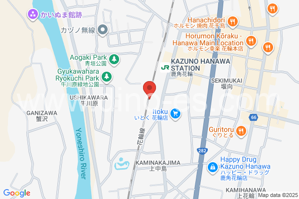 鹿角花輪メンズエステの地図です。map of Kazuno-Hanawa station where spa and massage salons are located