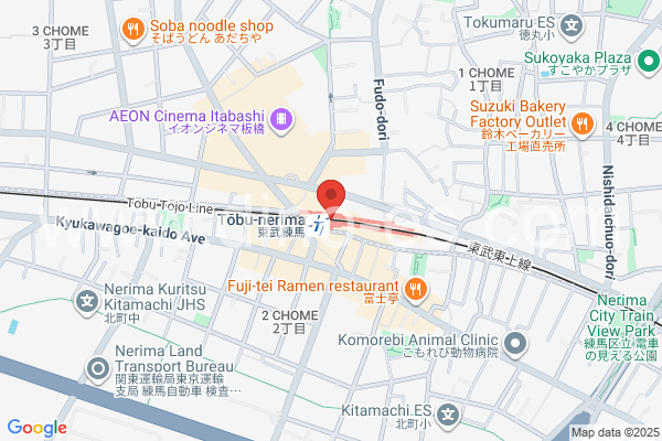 東武練馬メンズエステの地図です。map of Tōbu Nerima station where spa and massage salons are located