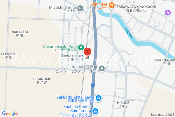 井川さくらメンズエステの地図です。map of Ikawa-Sakura station where spa and massage salons are located