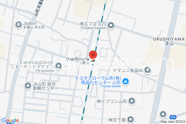 漆山メンズエステの地図です。map of Urushiyama station where spa and massage salons are located