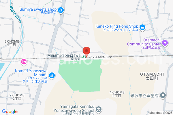 南米沢メンズエステの地図です。map of Minami-Yonezawa station where spa and massage salons are located