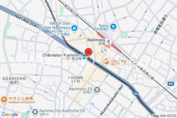 地下鉄成増メンズエステの地図です。map of Chikatetsu-Narimasu station where spa and massage salons are located