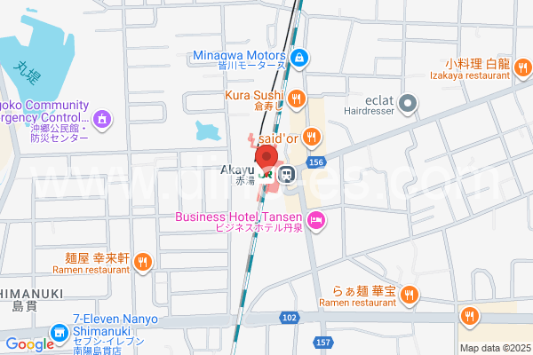 赤湯メンズエステの地図です。map of Akayu station where spa and massage salons are located