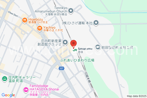 余目メンズエステの地図です。map of Amarume station where spa and massage salons are located