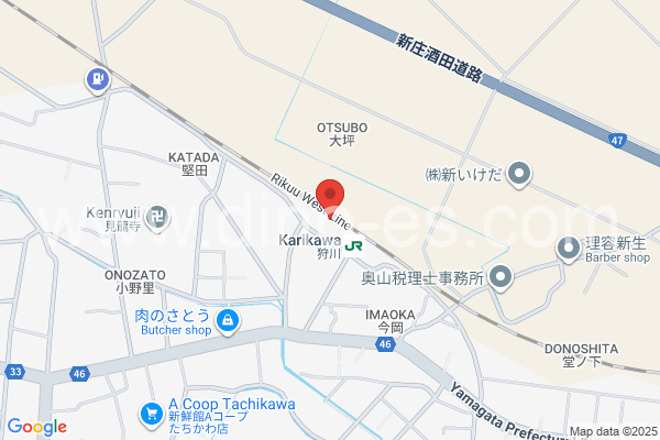 狩川メンズエステの地図です。map of Karikawa station where spa and massage salons are located