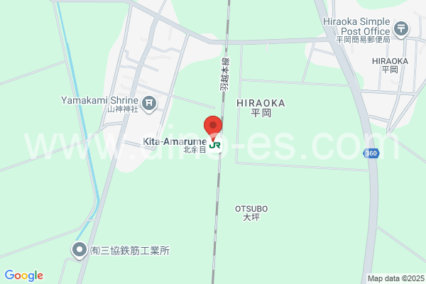 北余目メンズエステの地図です。map of Kita-Amarume station where spa and massage salons are located