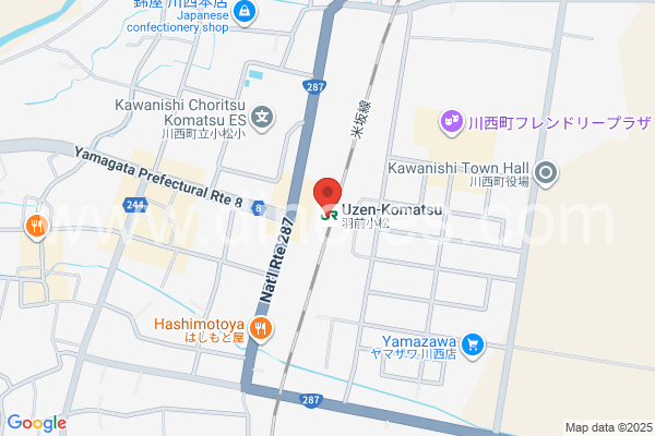 羽前小松メンズエステの地図です。map of Uzen-Komatsu station where spa and massage salons are located