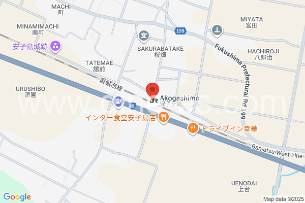 安子ヶ島メンズエステの地図です。map of Akogashima station where spa and massage salons are located