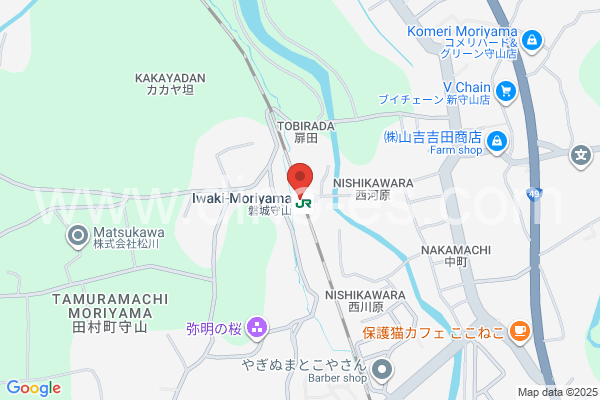 磐城守山メンズエステの地図です。map of Iwaki-Moriyama station where spa and massage salons are located