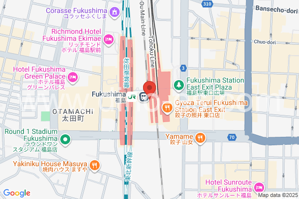 福島(福島)メンズエステの地図です。map of Fukushima station where spa and massage salons are located