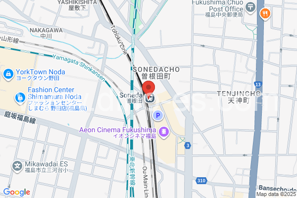 曽根田メンズエステの地図です。map of Soneda station where spa and massage salons are located