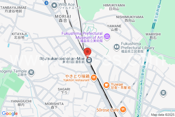 美術館図書館前メンズエステの地図です。map of Bijutsukantoshokanmae station where spa and massage salons are located