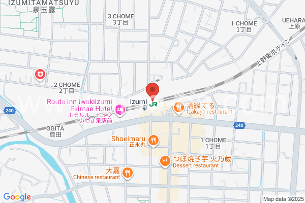 泉メンズエステの地図です。map of Izumi station where spa and massage salons are located