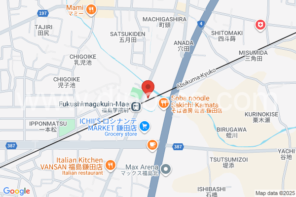福島学院前メンズエステの地図です。map of Fukushimagakuin-mae station where spa and massage salons are located