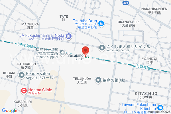 笹木野メンズエステの地図です。map of Sasakino station where spa and massage salons are located