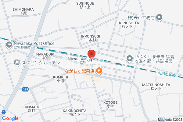 庭坂メンズエステの地図です。map of Niwasaka station where spa and massage salons are located