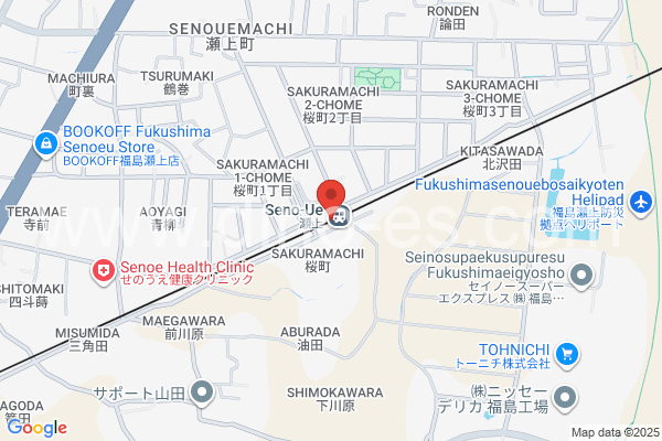 瀬上メンズエステの地図です。map of Senoue station where spa and massage salons are located