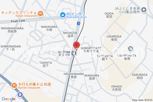 医王寺前メンズエステの地図です。map of Iohji-mae station where spa and massage salons are located