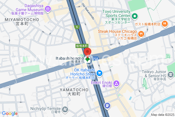 板橋本町メンズエステの地図です。map of Itabashi-honchō station where spa and massage salons are located