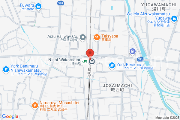 西若松メンズエステの地図です。map of Nishi-Wakamatsu station where spa and massage salons are located
