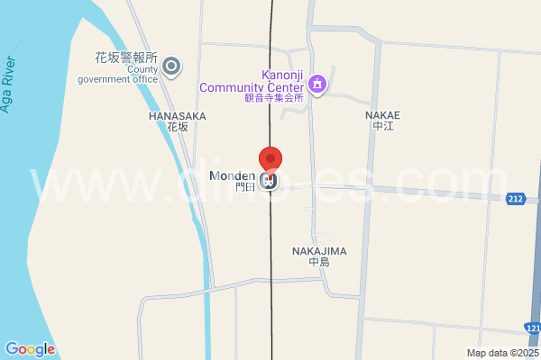 門田メンズエステの地図です。map of Monden station where spa and massage salons are located