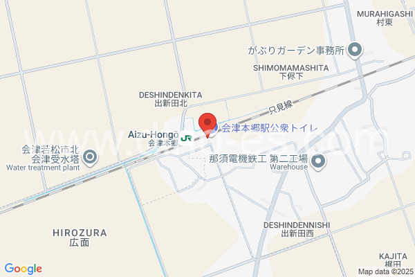 会津本郷メンズエステの地図です。map of Aizu-Hongo station where spa and massage salons are located