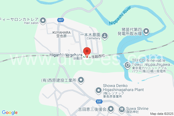 東長原メンズエステの地図です。map of Higashi-Nagahara station where spa and massage salons are located