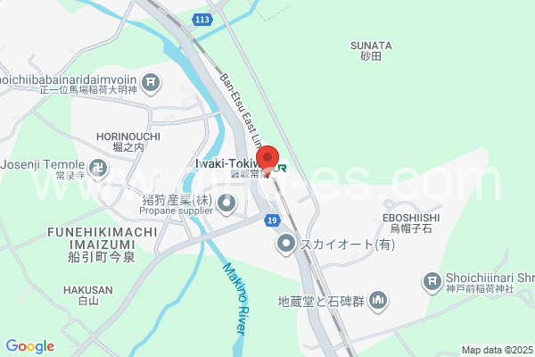 磐城常葉メンズエステの地図です。map of Iwaki-Tokiwa station where spa and massage salons are located