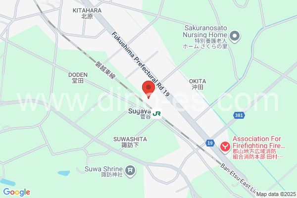 菅谷メンズエステの地図です。map of Sugaya station where spa and massage salons are located