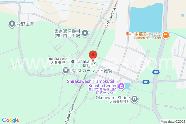 白坂メンズエステの地図です。map of Shirasaka station where spa and massage salons are located