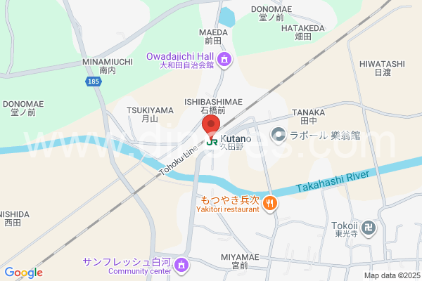 久田野メンズエステの地図です。map of Kutano station where spa and massage salons are located