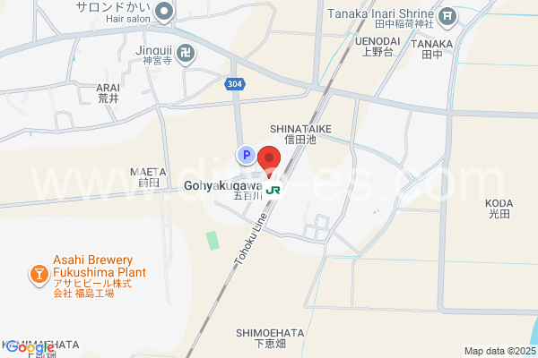 五百川メンズエステの地図です。map of Gohyakugawa station where spa and massage salons are located