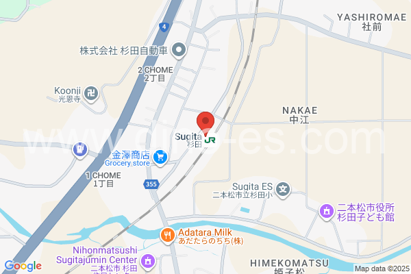 杉田(福島)メンズエステの地図です。map of Sugita station where spa and massage salons are located