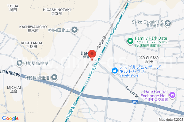 伊達メンズエステの地図です。map of Date station where spa and massage salons are located