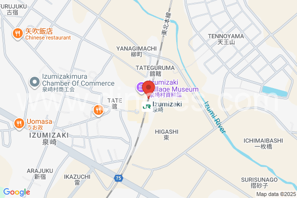 泉崎メンズエステの地図です。map of Izumizaki station where spa and massage salons are located
