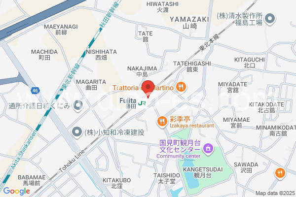 藤田メンズエステの地図です。map of Fujita station where spa and massage salons are located