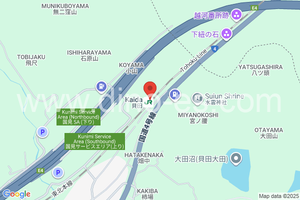 貝田メンズエステの地図です。map of Kaida station where spa and massage salons are located