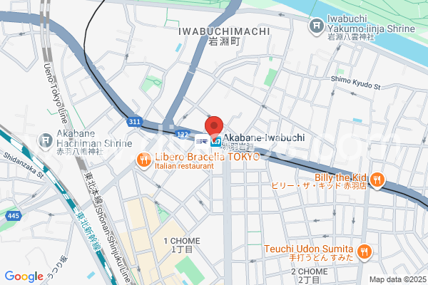 赤羽岩淵メンズエステの地図です。map of Akabane-Iwabuchi station where spa and massage salons are located