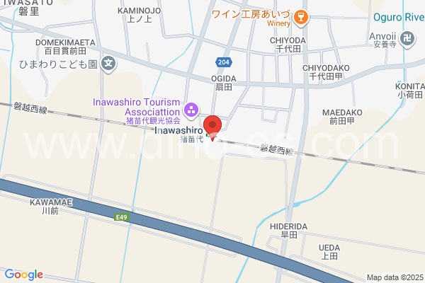 猪苗代メンズエステの地図です。map of Inawashiro station where spa and massage salons are located