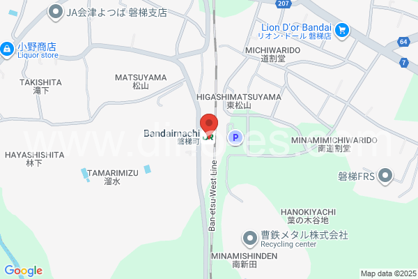 磐梯町メンズエステの地図です。map of Bandaimachi station where spa and massage salons are located