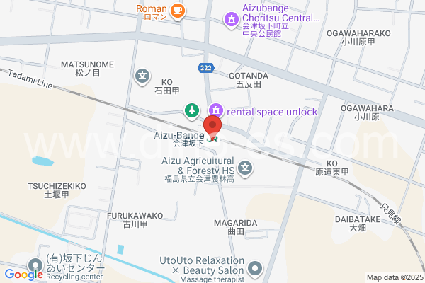 会津坂下メンズエステの地図です。map of Aizu-Bange station where spa and massage salons are located