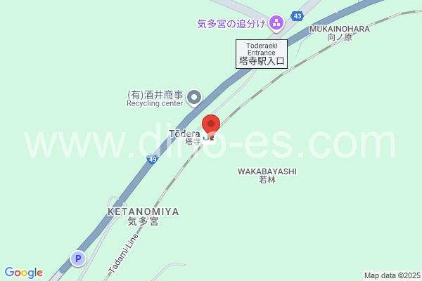 塔寺メンズエステの地図です。map of Tōdera station where spa and massage salons are located