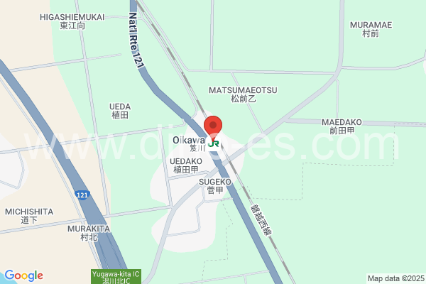 笈川メンズエステの地図です。map of Oikawa station where spa and massage salons are located