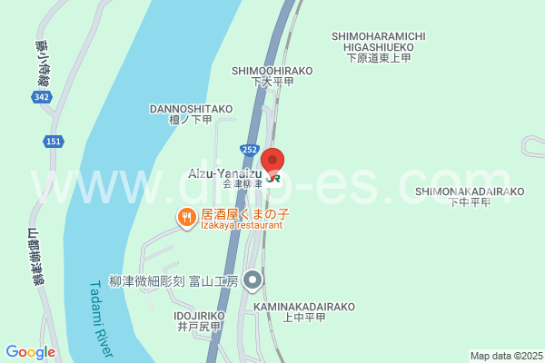 会津柳津メンズエステの地図です。map of Aizu-Yanaizu station where spa and massage salons are located