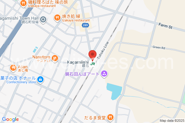 鏡石メンズエステの地図です。map of Kagamiishi station where spa and massage salons are located