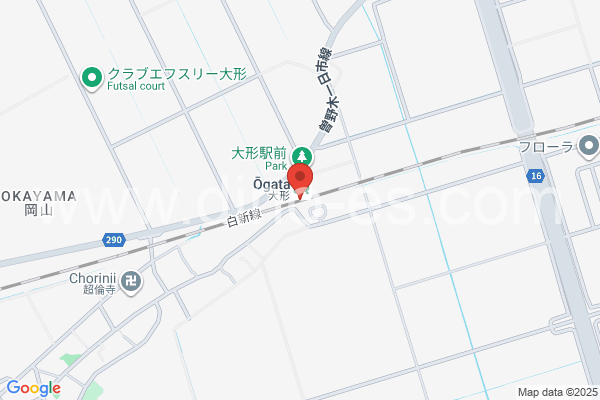 大形メンズエステの地図です。map of Ōgata station where spa and massage salons are located